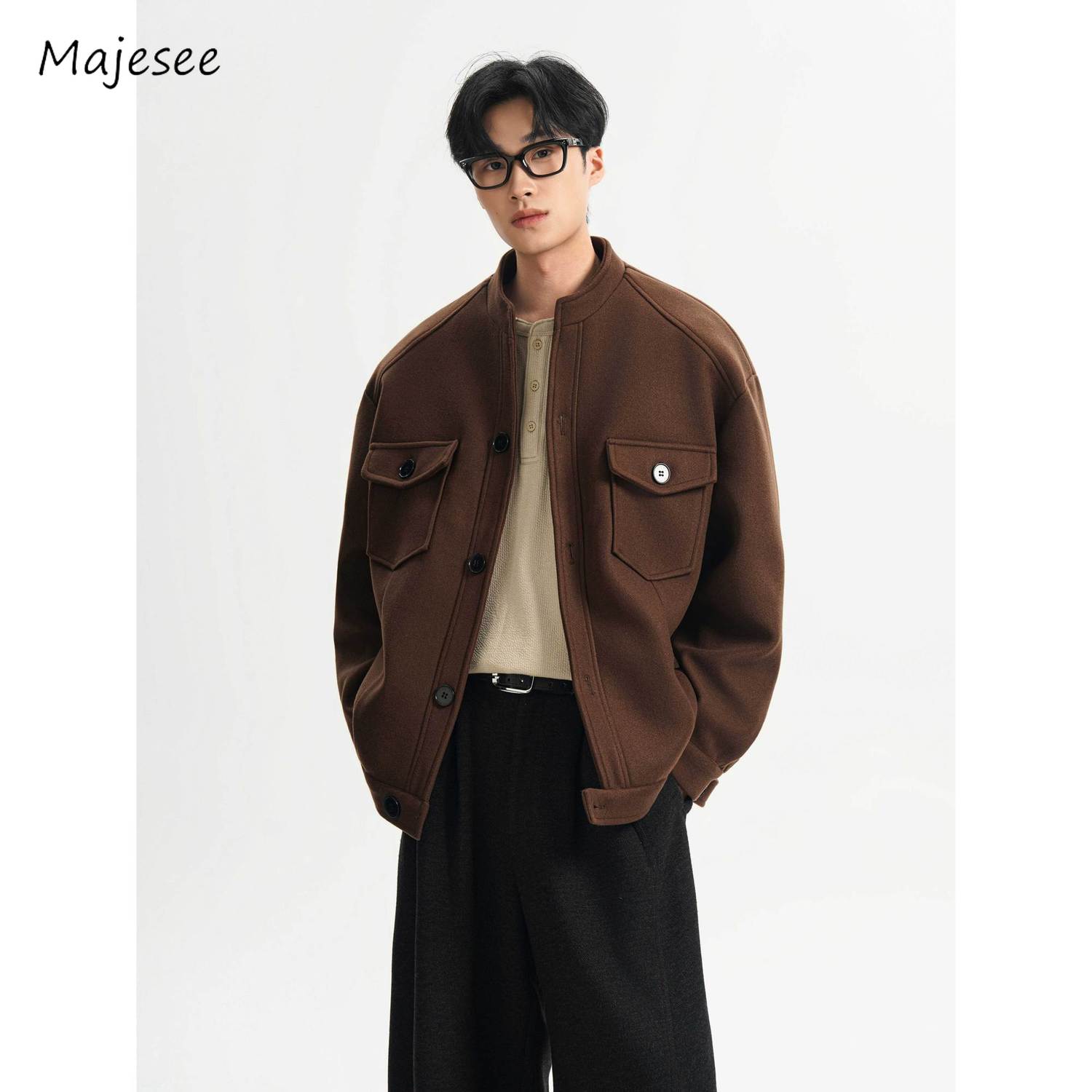 Wool Blend Jacket Man Green He - огляд і ціна Health Wellness Gym