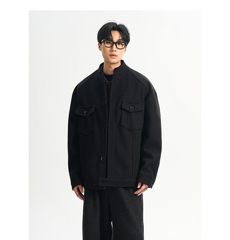 Wool Blend Jacket Man Green He - огляд і ціна Health Wellness Gym