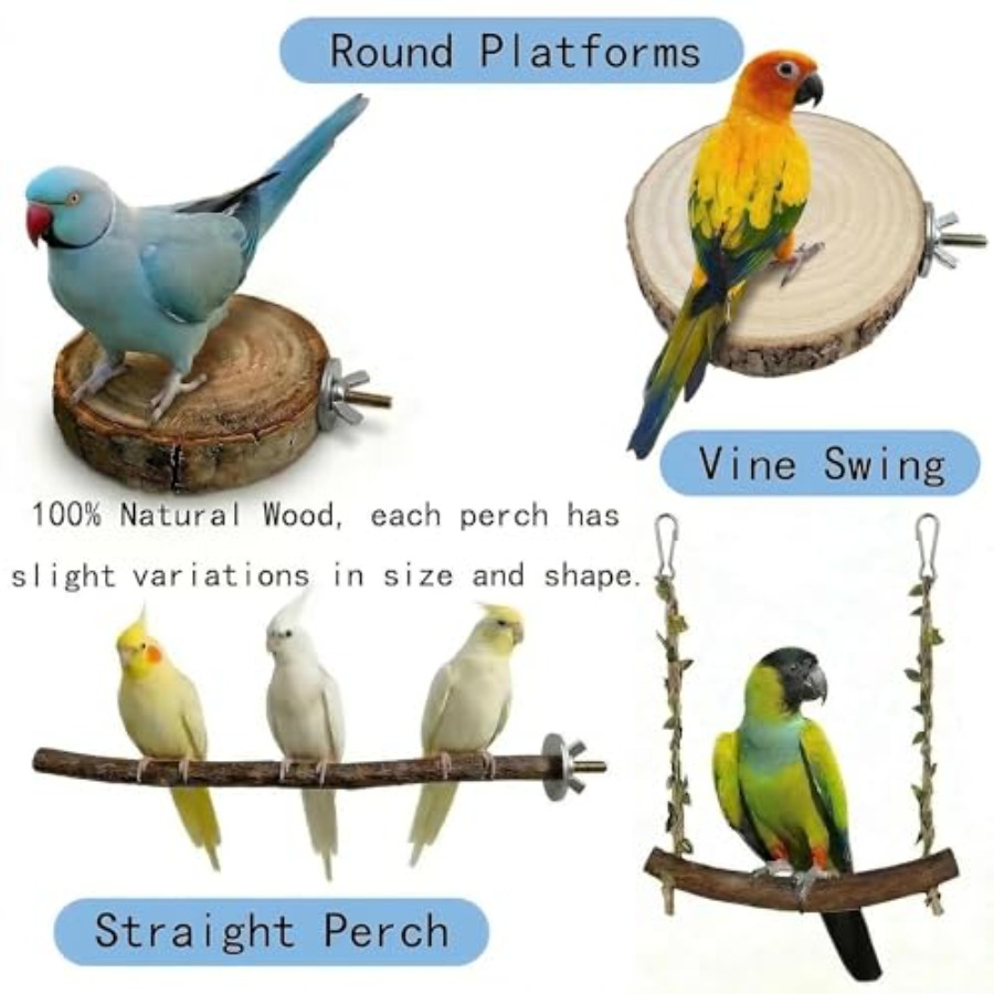 8PCS natural wood bird perches - огляд і ціна Health & Wellness Festival